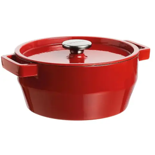 Ketaus puodas 6,8 l Pyrex apvalus Ø28 cm raudonas