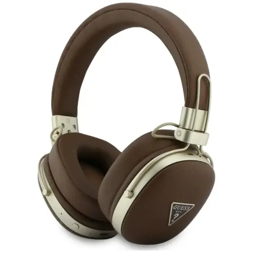 Headphones Guess Bluetooth ENC    Metal Grained Triangle Logo brown