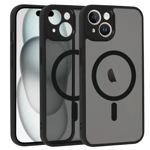 Full Matte Mag telefono dėklas su MagSafe palaikymu iPhone 14 juodas