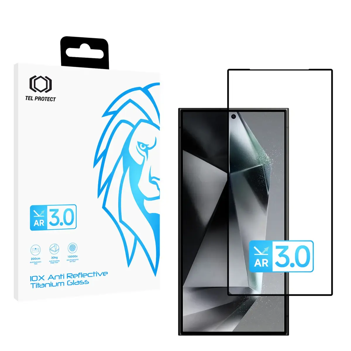 Tel Protect 10X AR 3.0 AntiReflective Titanium aizsargstikls telefona ekrānam Galaxy S24 Ultra