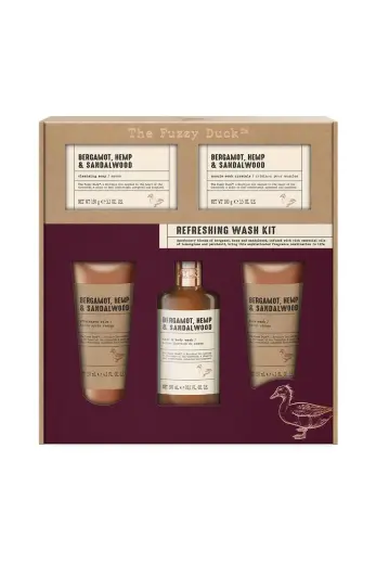 Debenhams Men the Fuzzy Duck Bergamot, Hemp & Sandalwood Men's Refreshing Wash Kit Gift Set