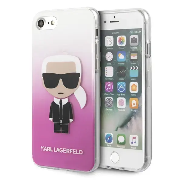 Karl Lagerfeld KLHCI8TRDFKPI iPhone 7|8 SE 2020 | SE 2022 różowy|pink Gradient Ikonik Karl