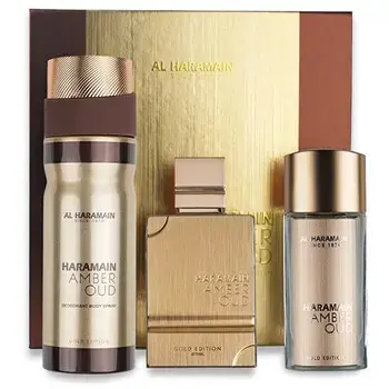 Al Haramain Amber Oud Gold Edition Extreme Gift Set Extrait de Parfum 75 ml, extrait de parfum 30 ml and body veil 250 ml 75ml