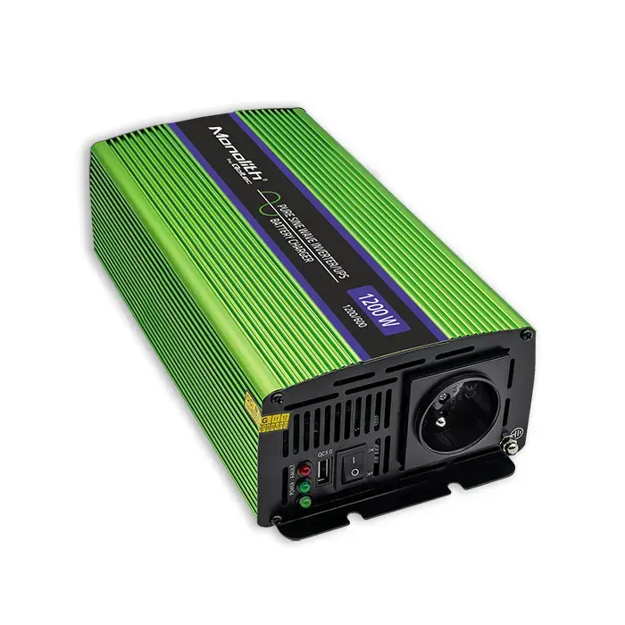 Qoltec Pure Sine Wave Inverter Monolith | battery charger | UPS | 600W | 1200W | 12V to 230V