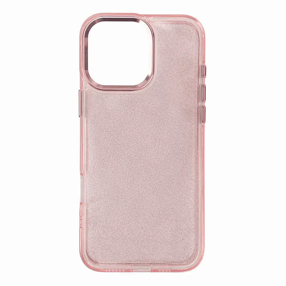 Glitter maciņš telefonam iPhone 16 Pro rozā