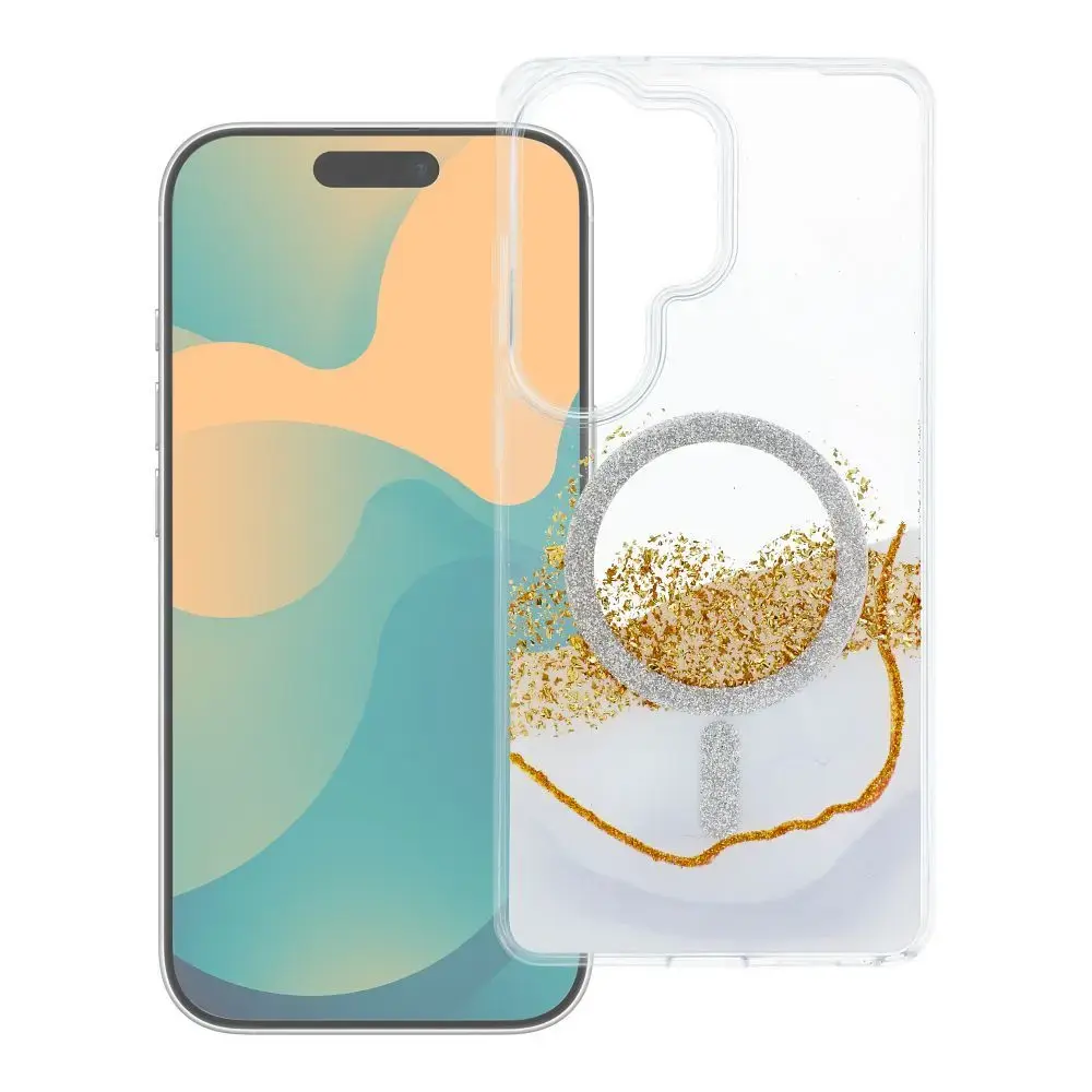 Case for Samsung S24 / S25 Golden compatible with MagSafe white
