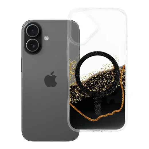 Golden telefono dėklas su MagSafe palaikymu iPhone 17 juodas