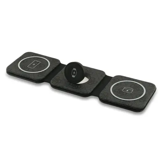 Guess PU 4G 3-in-1 bezvadu lādētājs | Qi | Saderīgs ar MagSafe | melns