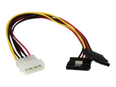 StarTech.com 12in LP4 to 2x Latching SATA Power Y Cable Splitter Adapter - 4 Pin LP4 to Dual SATA Y Splitter - power adapter - 30 cm