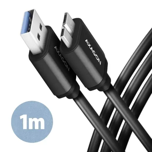 Axagon BUMM3-AM10AB datu pārraides un uzlādes vads | USB-A uz Micro B | 1m