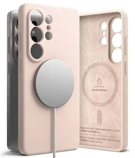 Ringke Silicone phone case with MagSafe support for Samsung Galaxy S26 Ultra (S948) beige