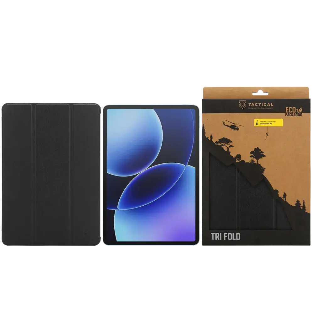 Tactical Book Tri Fold Case for Xiaomi Pad 8 Pro Black