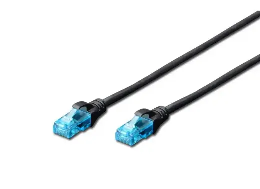 Patch cord RJ45|RJ45 U|UTP kat. 5e 5,0m AWG 26|7 PVC black