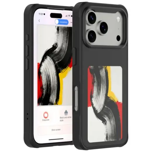 4smarts E-Ink NFC Display telefoni ümbris iPhone 17 Pro must