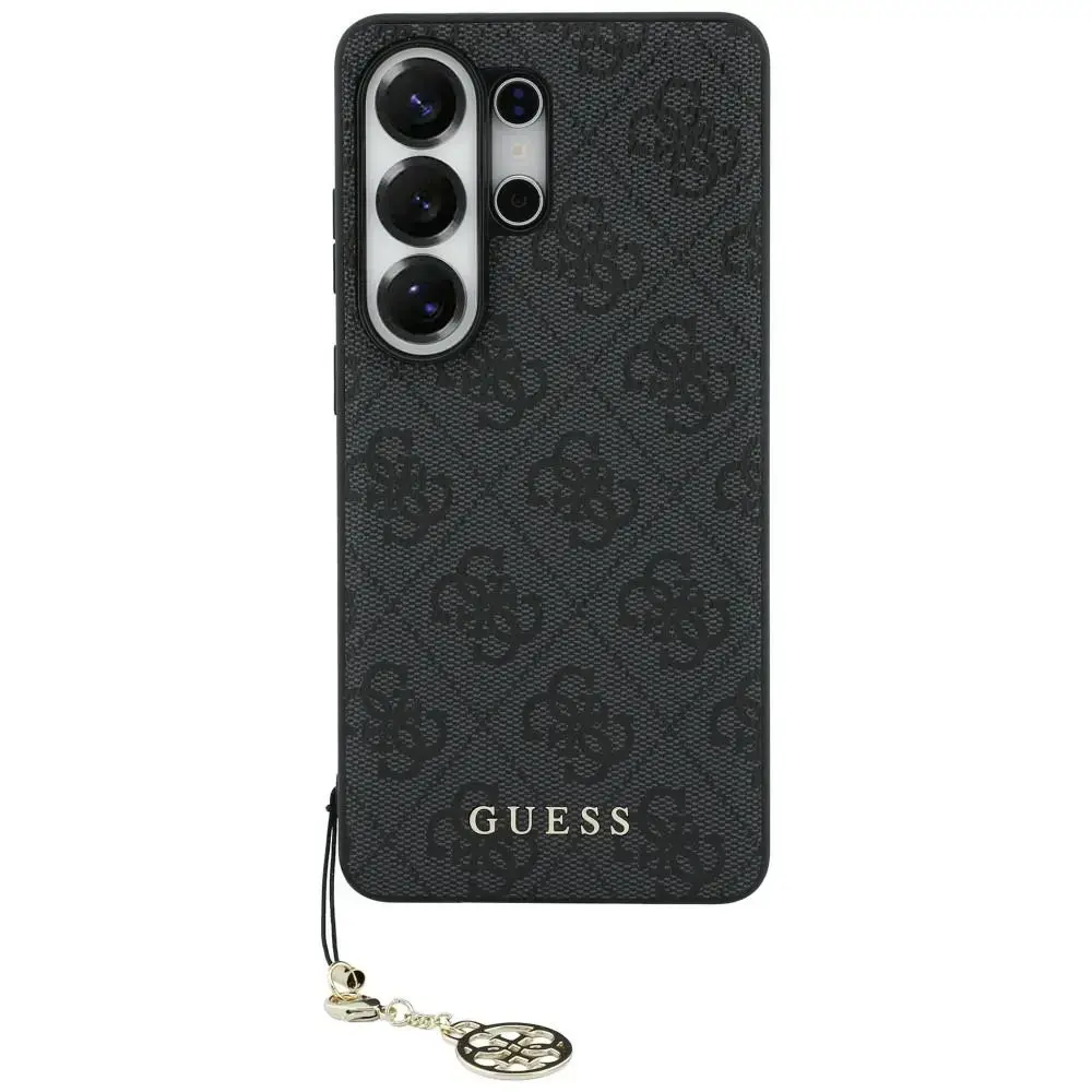 Guess 4G Classic Logo Charm maciņš ar MagSafe atbalstu telefonam Samsung Galaxy S26 Ultra (S948) melns