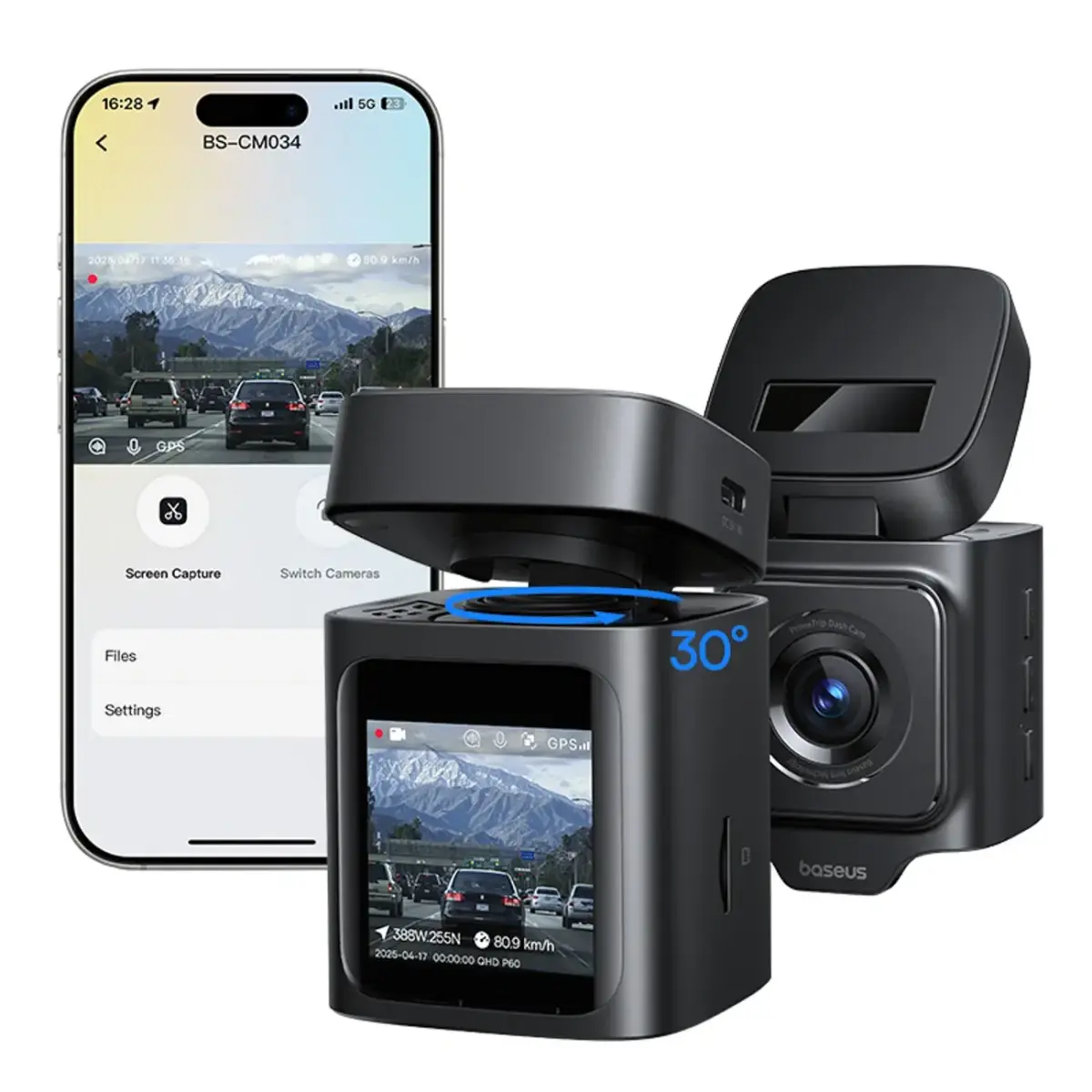 Baseus PrimeTrip VD1 Pro 4K Car Dash Cam - Black