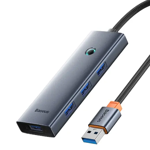 Baseus UltraJoy Series USB-A hub 4xUSB-A 3.0 1xUSB-C 5V 50cm - gray