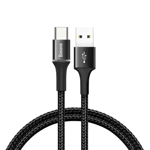 Baseus HALO CATGH-A01 datu un uzlādes vads QC| PD | LED | 50 cm Melns
