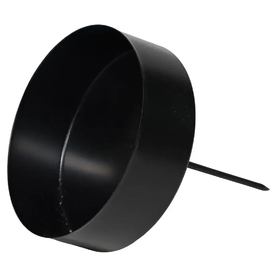 Candle holder 7.8x7cm with pin, 4pcs black