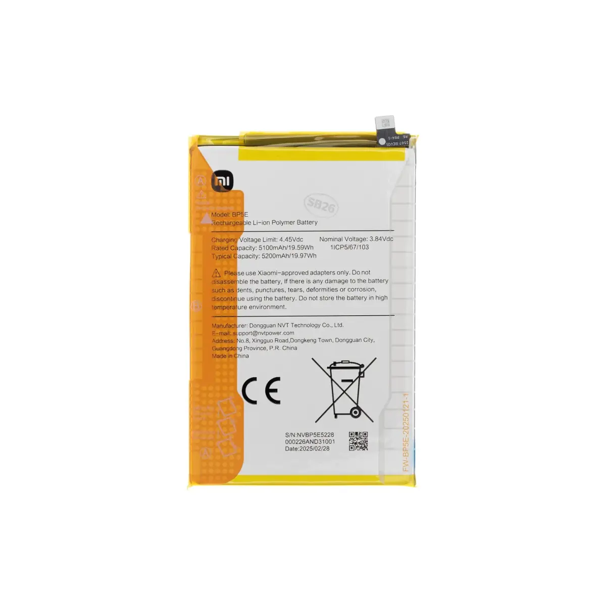 BP5E Xiaomi Original Battery 5200mAh (Service Pack)