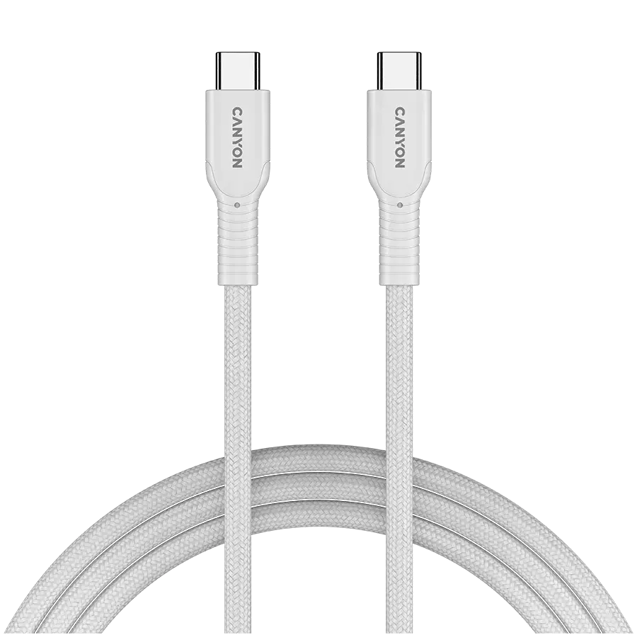 CANYON cable OnWire 60CL C-C 60W COLOR Braided 1m White