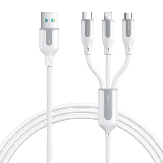 USB cable Joyroom S-1T3018A15, 3 in 1, 3.5A|Cable 1,2m (white)