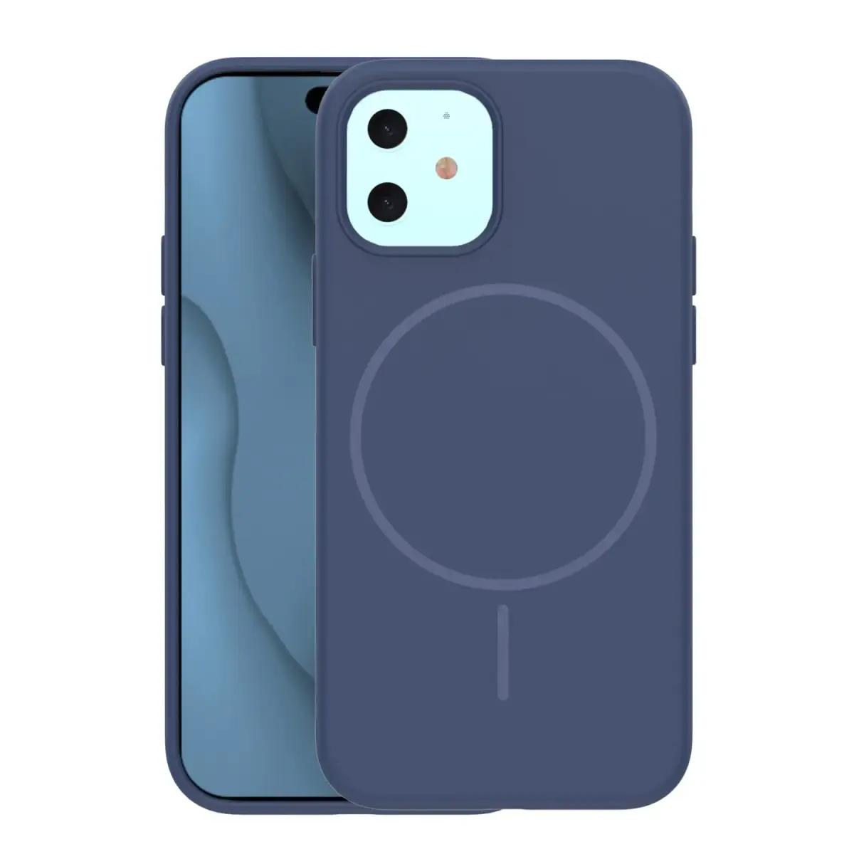 Silicone Thin maciņš ar MagSafe atbalstu telefonam iPhone 12 | iPhone 12 Pro zils