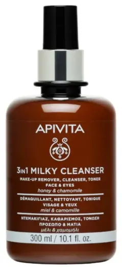 Apivita, 3in1 Milky Cleanser, Cleansing & Hydrating, Cleansing Milk, Face & Eyes, 300 ml