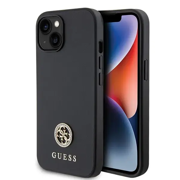 Guess GUHCP15MPS4DGPK iPhone 15 Plus |  14 Plus 6.7" czarny|black hardcase Strass Metal Logo