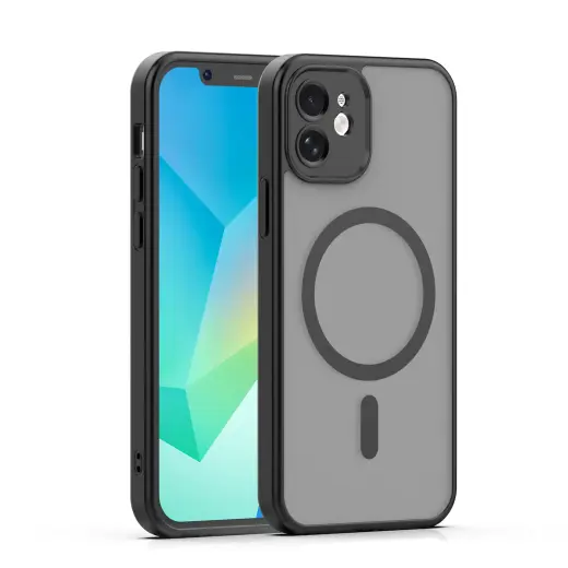 Mag Matt phone case with MagSafe support for iPhone 12 black