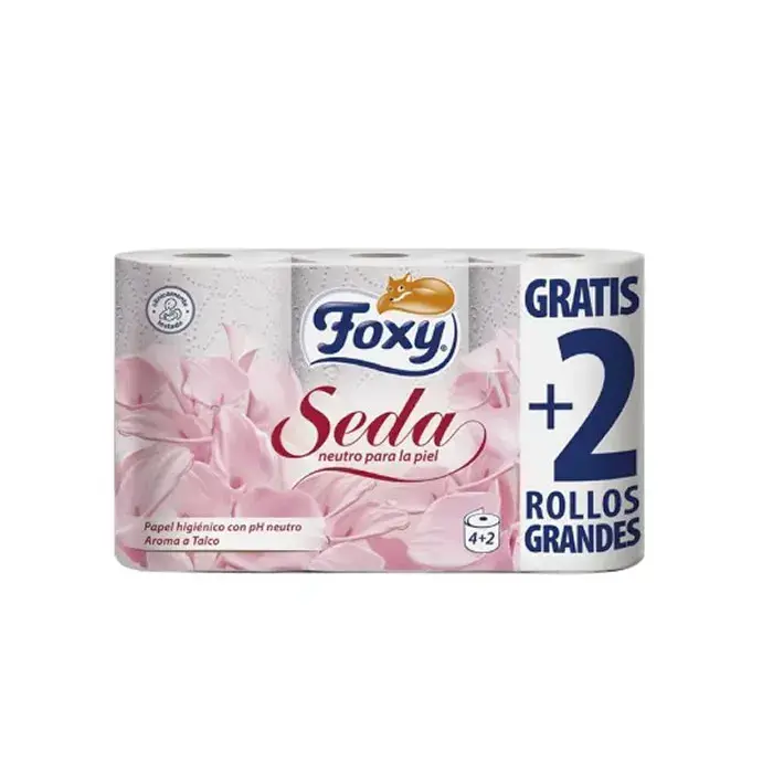FOXY Silk Toilet Paper 3-Ply 4 + 2 Rolls
