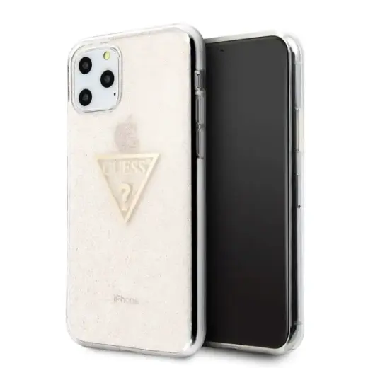 Guess GUHCN58SGTLPI iPhone 11 Pro różowy|pink hard case Glitter Triangle