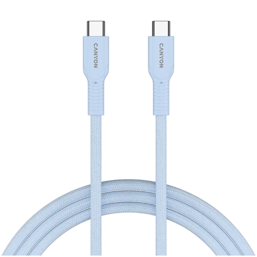 CANYON cable OnWire 60CL C-C 60W COLOR Braided 1m Light Blue