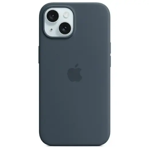 APPLE iPhone 15 Plus Silicone Case with MagSafe - Storm Blue