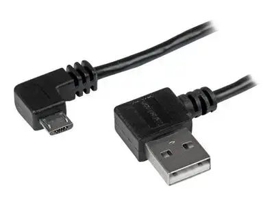 StarTech.com 1m 3 ft Micro-USB Cable with Right-Angled Connectors - M|M - USB A to Micro B Cable - 3ft Right Angle Micro USB Cable (USB2AUB2RA1M) - USB cable - 1 m