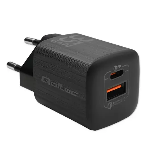 Qoltec GaN ULTRA travel charger | 35W | GaN | USB-C