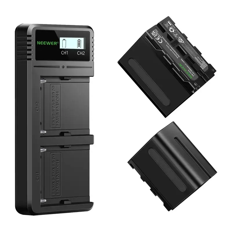 NEEWER 2-Pack Battery Set with Charger