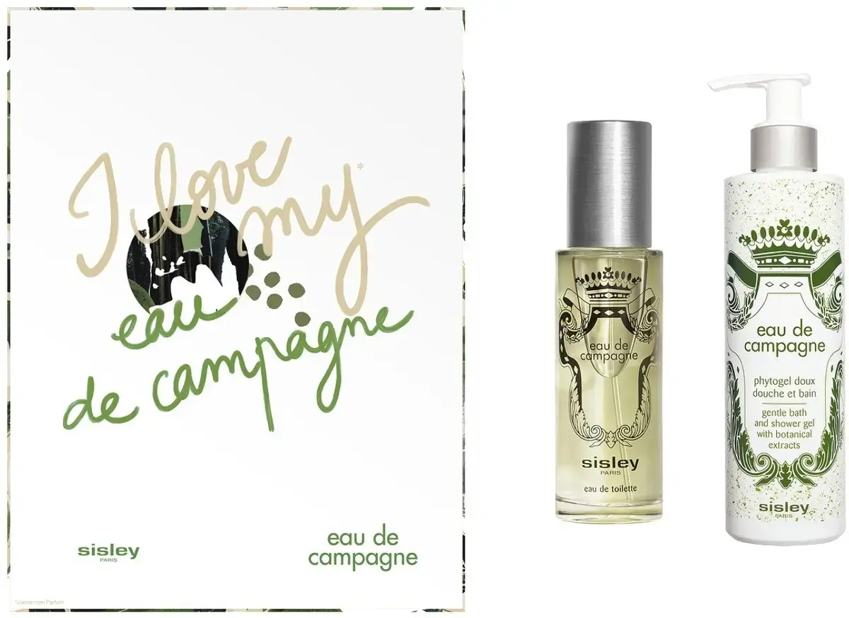 Set Sisley: Eau De Champagne, Moisturizing, Shower Gel, All Skin Types, 250 ml + Eau De Champagne, Eau De Toilette, For Women, 100 ml
