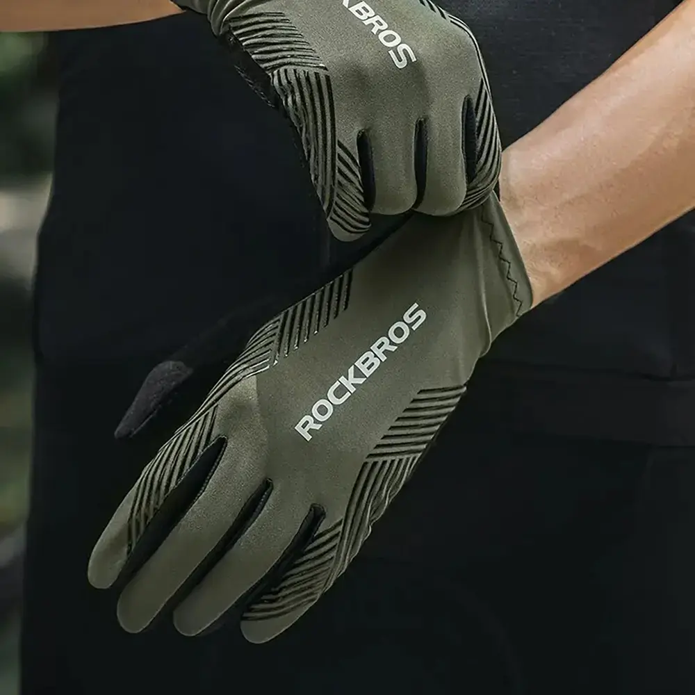 Rockbros 16110006003 shock-absorbing cycling gloves size L - green and black