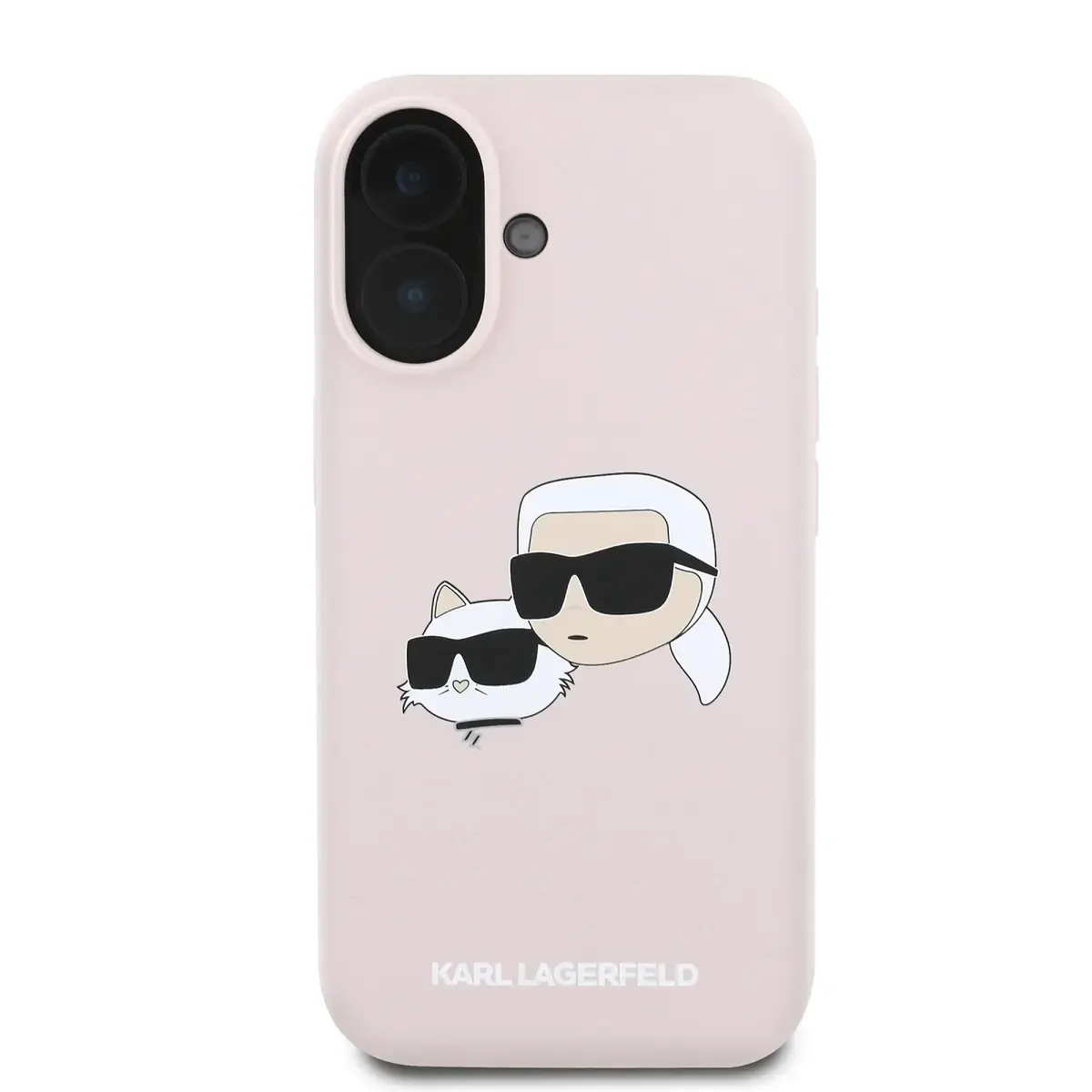 Karl Lagerfeld Liquid Silicone Double Heads MagSafe Case for iPhone 16 Pink