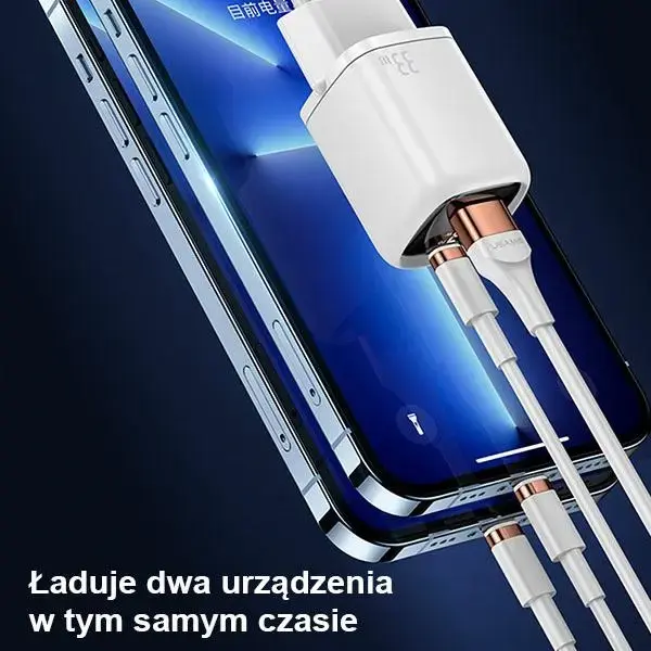 USAMS T46 tīkla lādētājs | 33W | PD3.0, QC3.0 | USB-C, USB-A | balts
