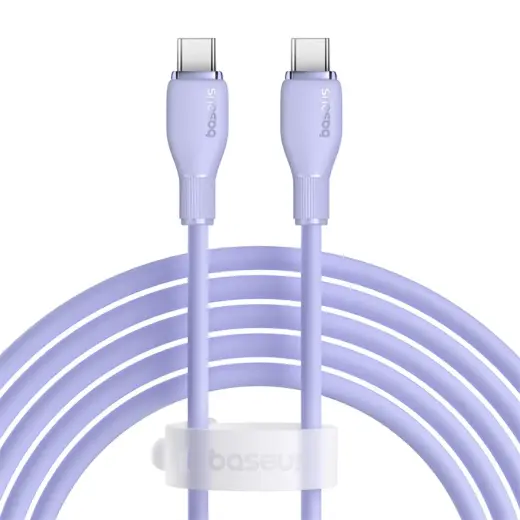 Baseus Pudding datu pārraides un uzlādes vads | USB-C uz USB-C | 100W | 2m | violets