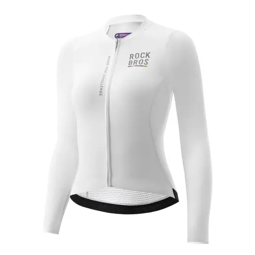 Rockbros 15110012005 ROAD TO SKY Women's Cycling Jersey, Long Sleeve, L - White