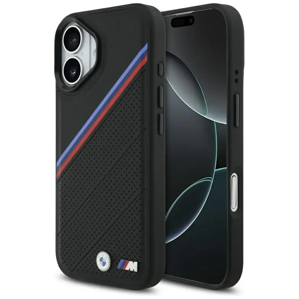 BMW M Tricolor Metal Logo telefoniümbris MagSafe toega seadmele iPhone 17 must