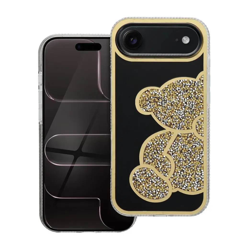 TEDDY BEAR maciņš telefonam iPhone 17 Air zelta krāsā