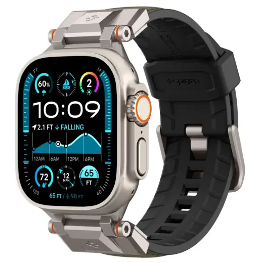 Spigen DuraPro Armor smartwatch strap for Apple Watch 6/7/8/9/10/SE/Ultra (44/45/46/49 mm) | Nylon | green
