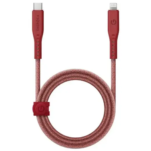 ENERGEA Flow datu pārraides un uzlādes vads | MFI | USB-C uz Lightning | 60W | 1.5m | sarkans