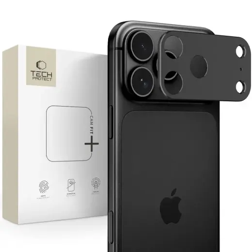 Tech-Protect CamAlloy Fit+ kameros apsauginis stiklas telefonui iPhone 18 Pro juodas