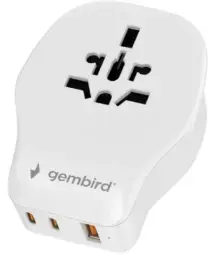 Gembird universal travel adapter reisilaadija | 20W | valge