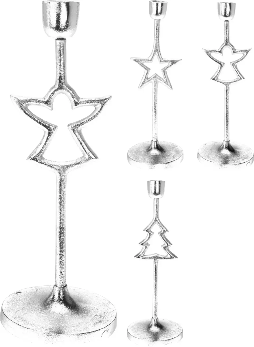Svečturis metāla 28cm sudraba, 3veidi